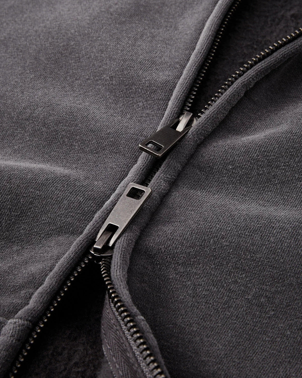 Omygoods Monkey Washed Fleece Boxy Zip Up Hoodie