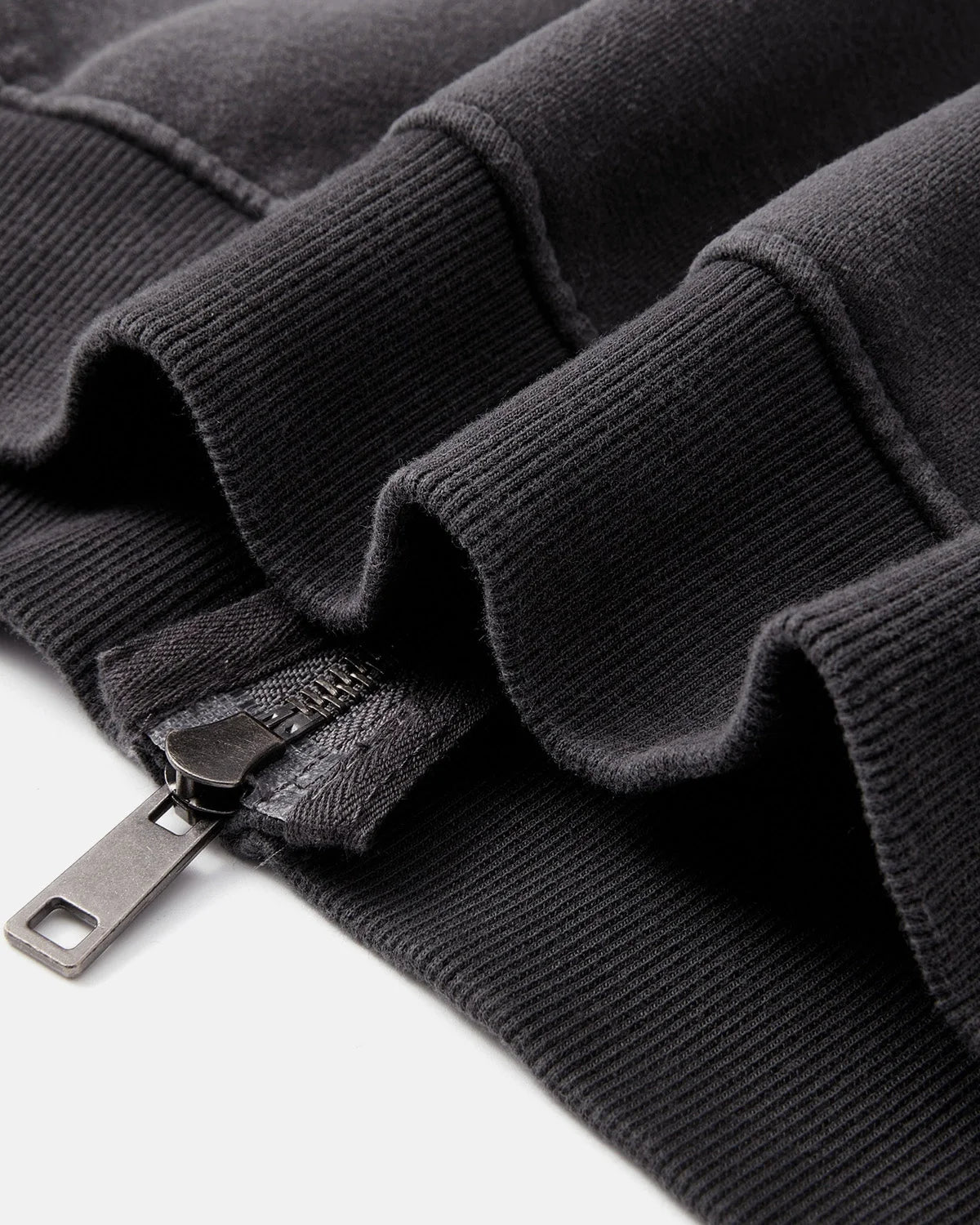 Omygoods Monkey Washed Fleece Boxy Zip Up Hoodie