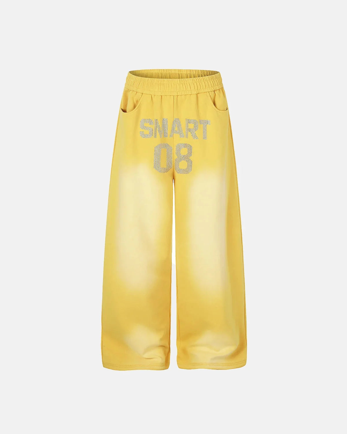 Omygoods Monkey Washed Rhinestone Sweatpants