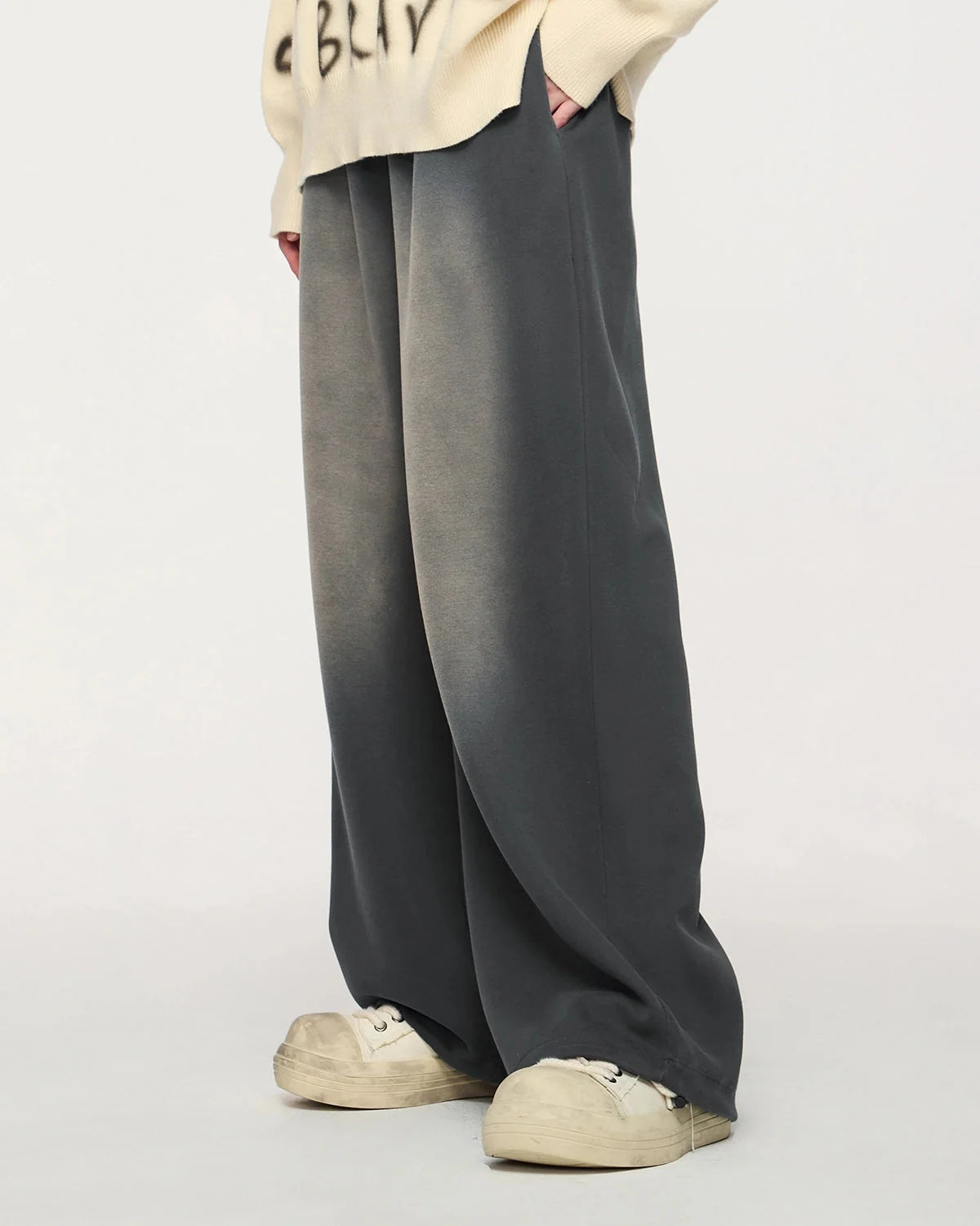 Omygoods Monkey Washed Straight-Leg Sweatpant