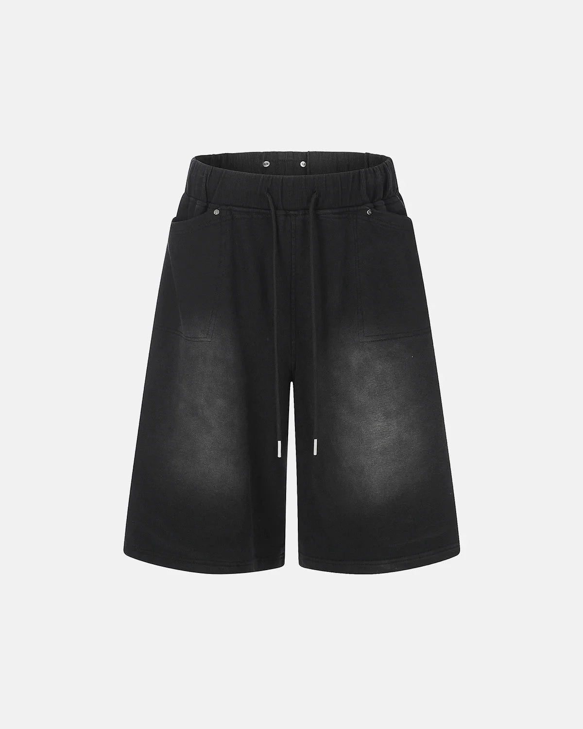 Omygoods Black Monkey Washed Sweat Shorts