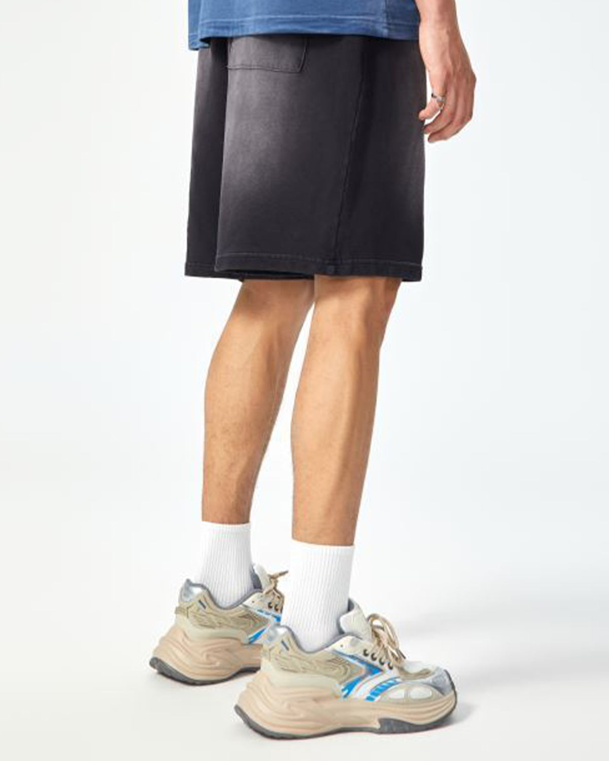 Omygoods Monkey Washed Terry Sweat Shorts