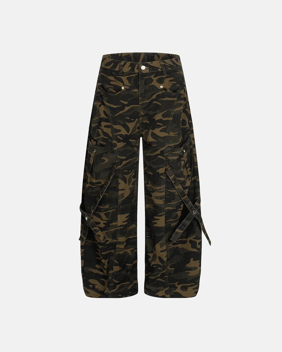 Omygoods Multi-Pockets Barrel Camouflage Cargo Pants