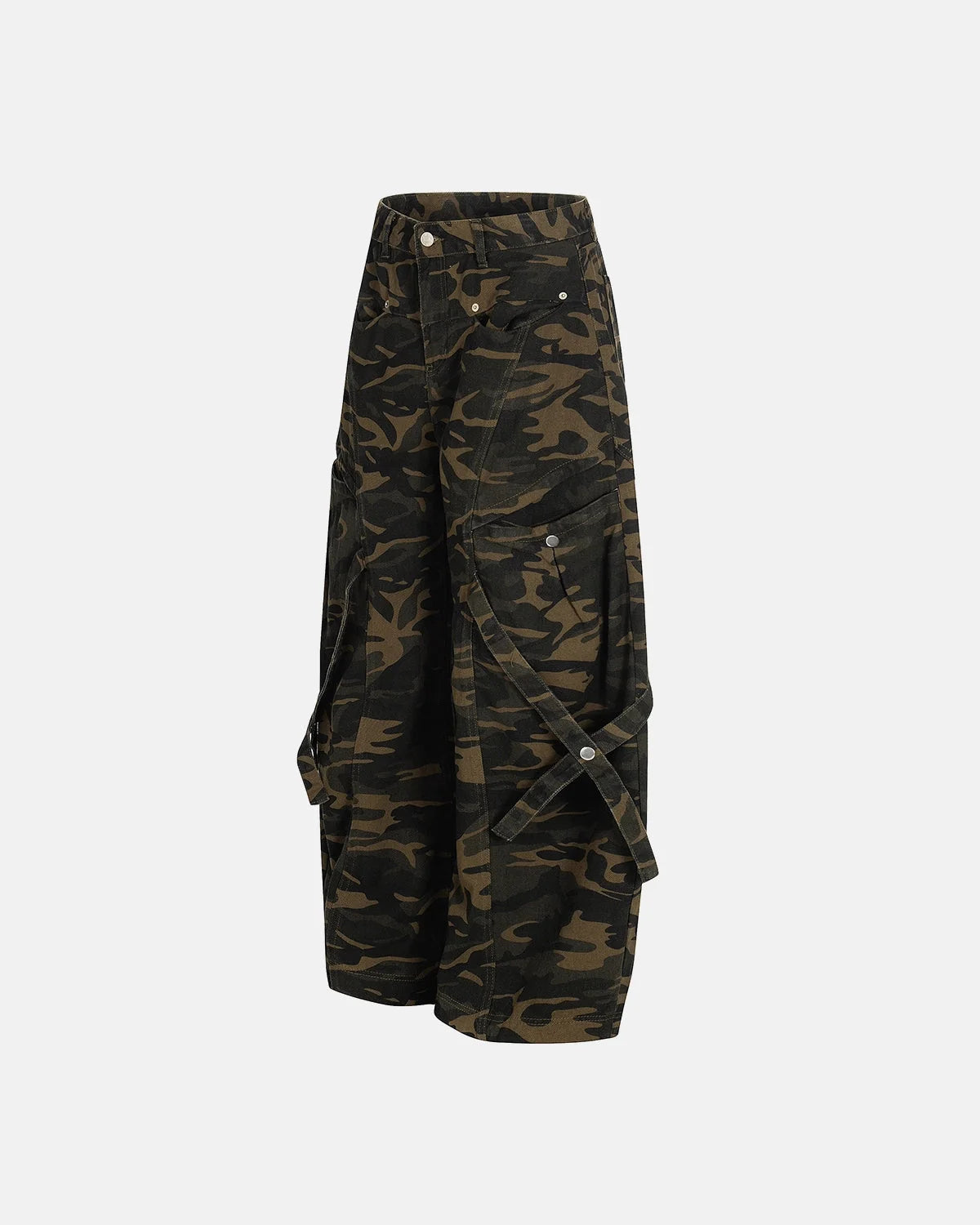 Omygoods Multi-Pockets Barrel Camouflage Cargo Pants
