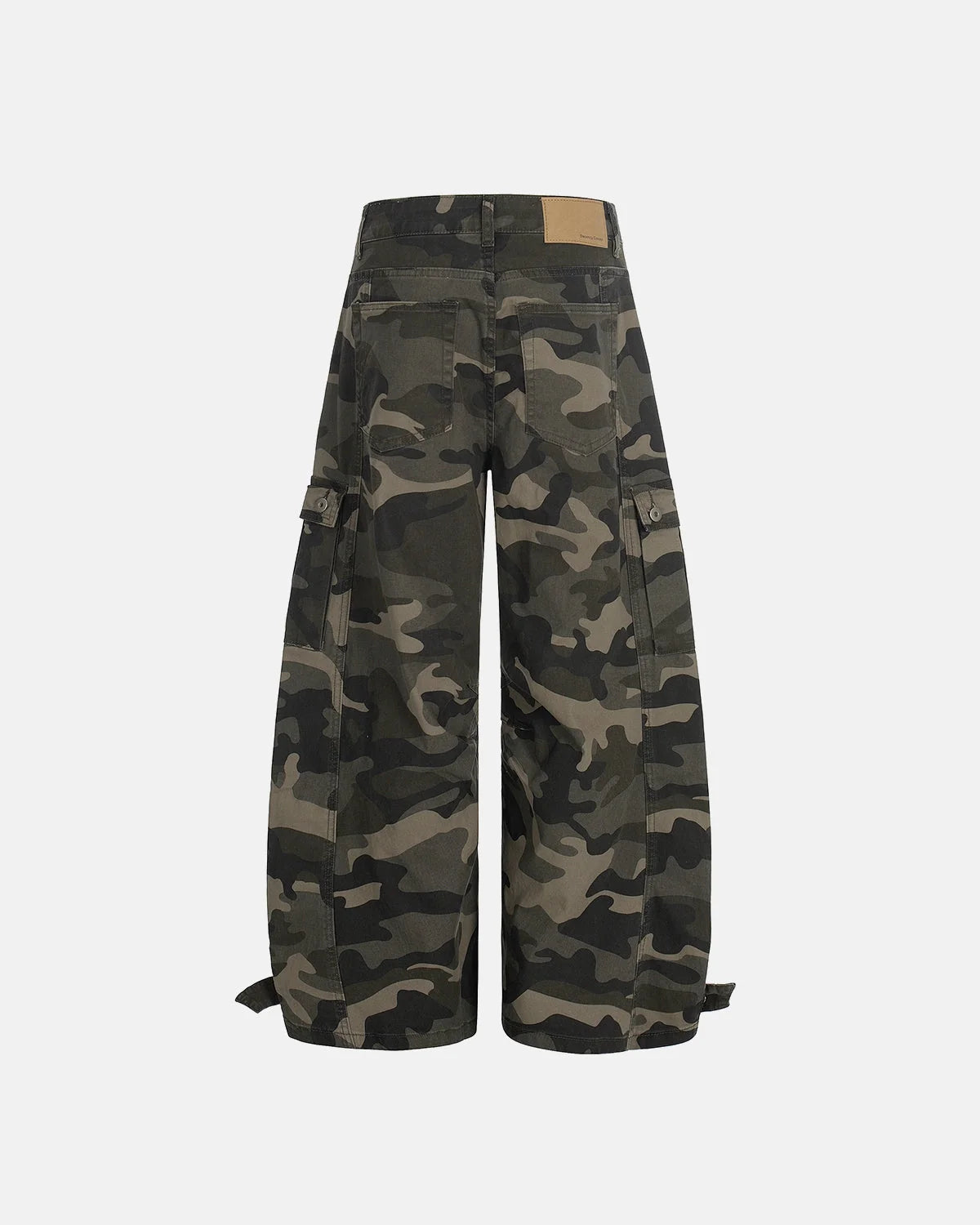 Omygoods Multi-Pockets Camo Barrel Cargo Pants