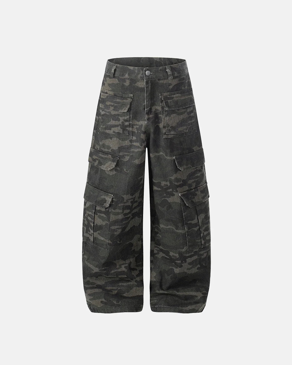 Omygoods Multi Pockets Camo Cargo Pants