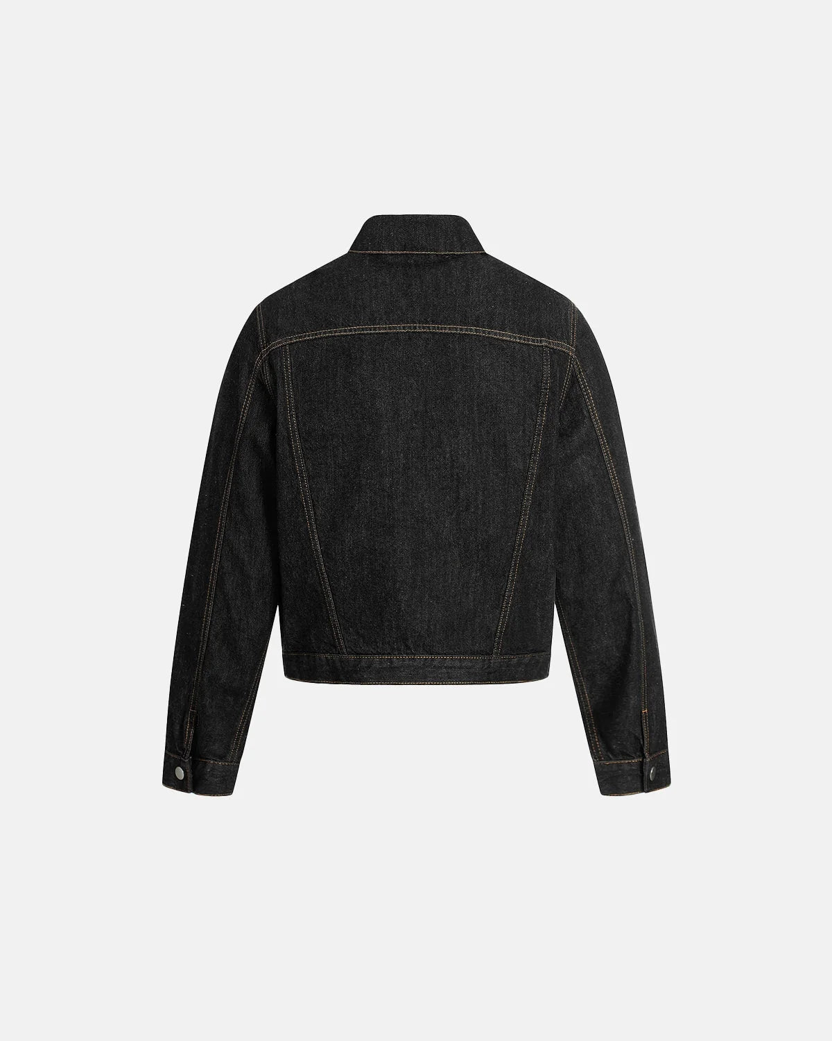 Omygoods Black Multi Pockets Denim Jacket