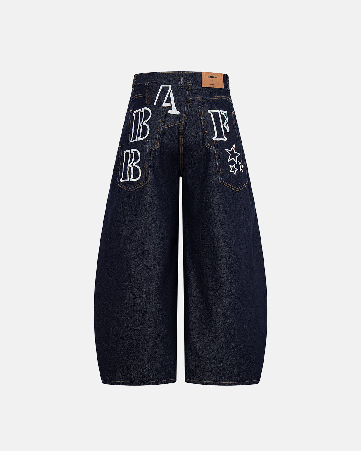 Omygoods Multi Pockets Design Barrel Jeans