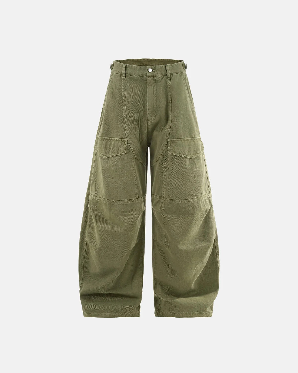 Omygoods Multi Pockets Garment Washed Cargo Pants