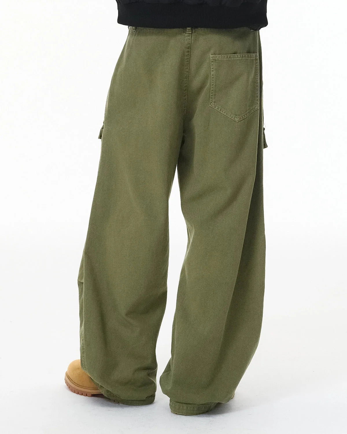 Omygoods Multi Pockets Garment Washed Cargo Pants