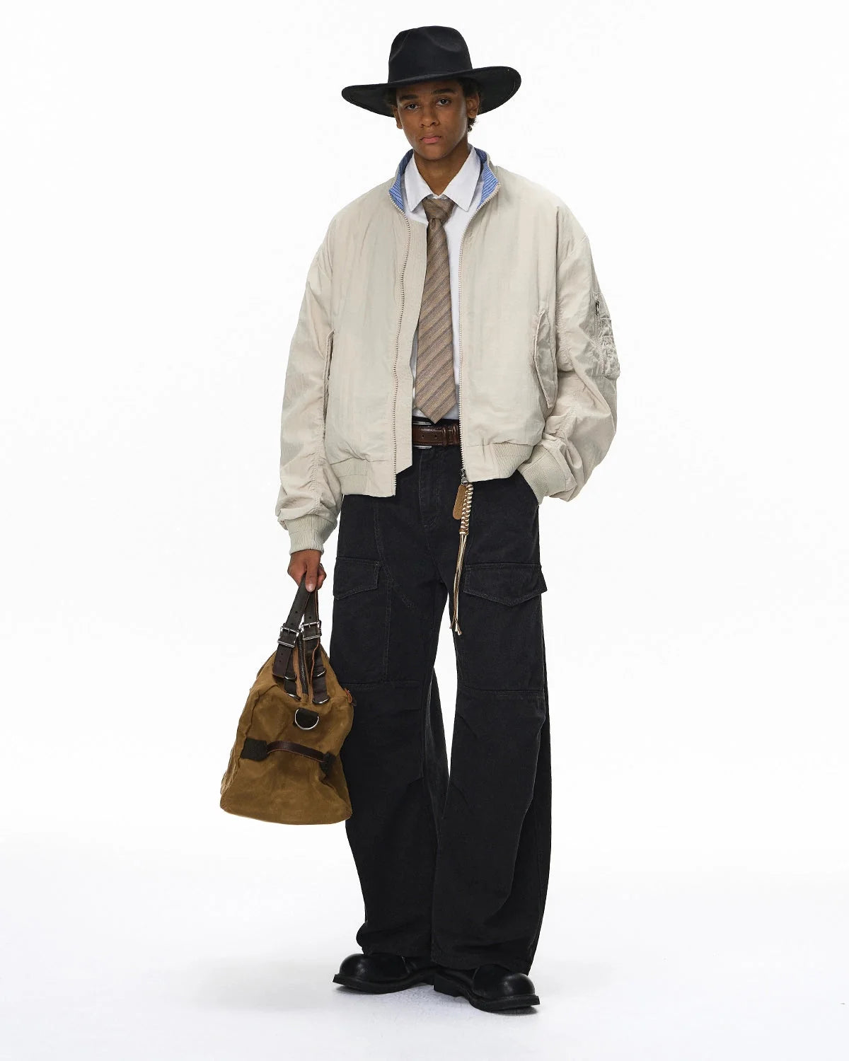 Omygoods Multi Pockets Garment Washed Cargo Pants