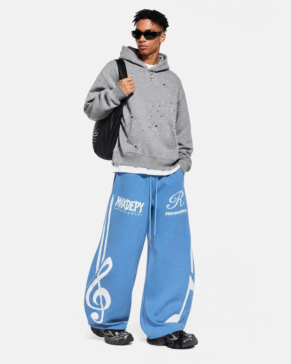 Omygoods Music Graphic Barrel Sweatpants