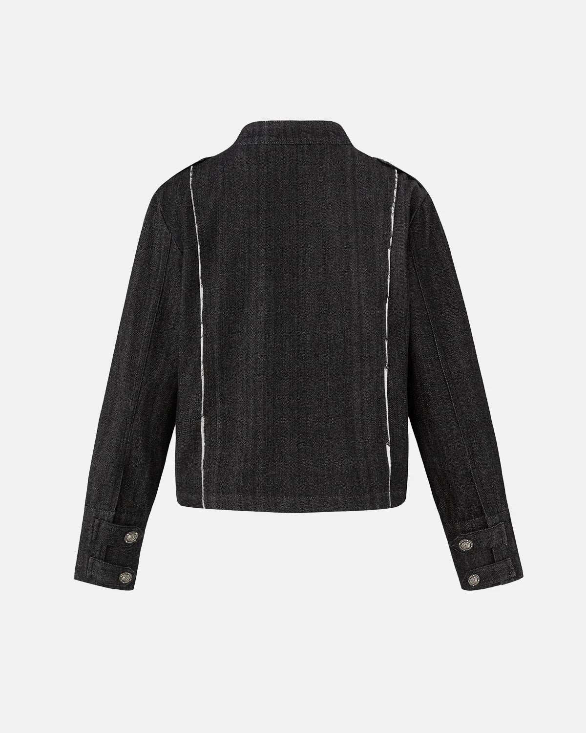 Omygoods Napoleon-Inspired Cropped Denim Jacket
