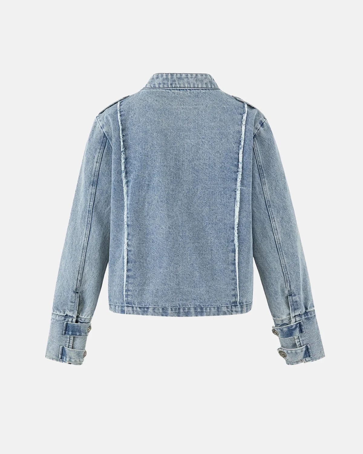 Omygoods Napoleon-Inspired Cropped Denim Jacket
