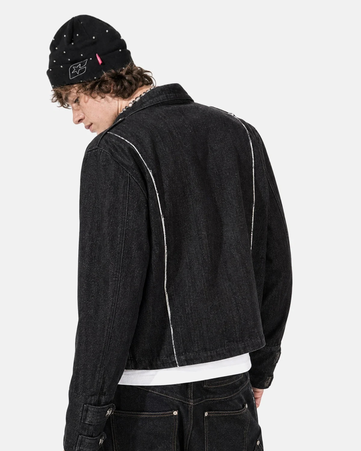 Omygoods Napoleon-Inspired Cropped Denim Jacket