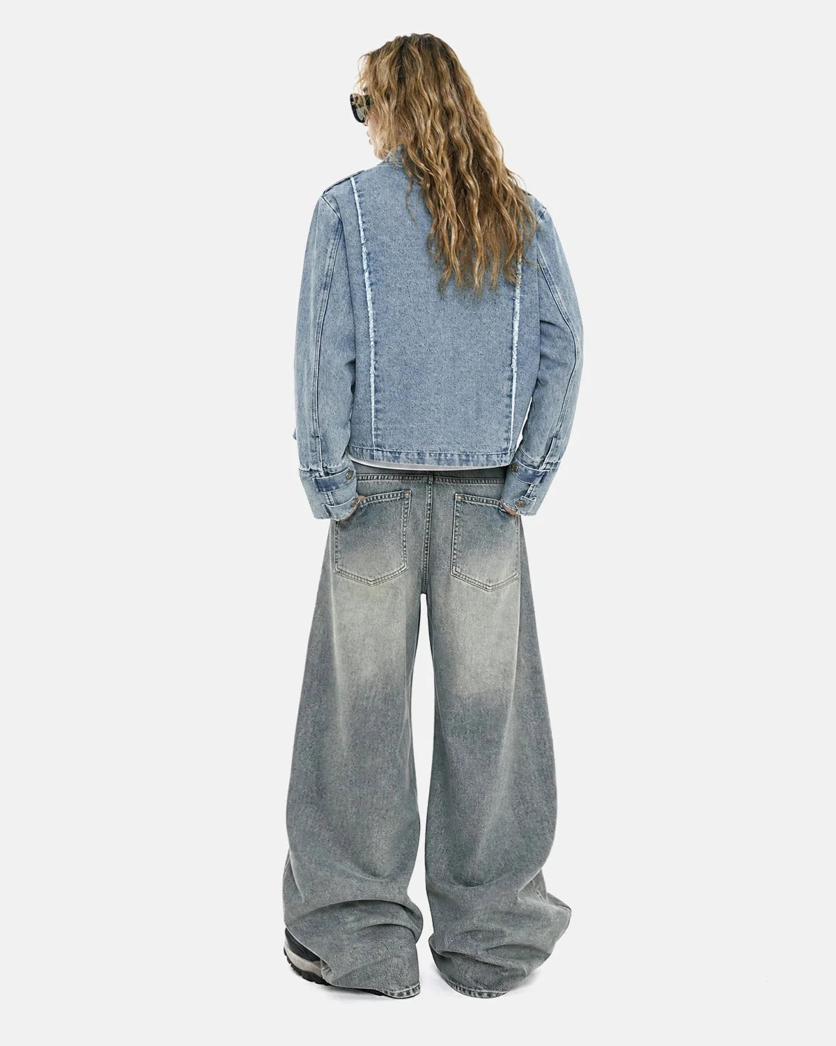 Omygoods Napoleon-Inspired Cropped Denim Jacket