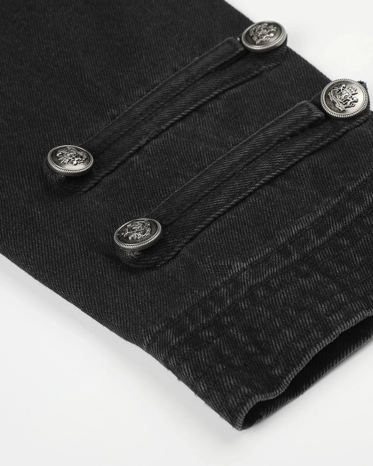 Omygoods Napoleon-Inspired Stand Collar Denim Jacket