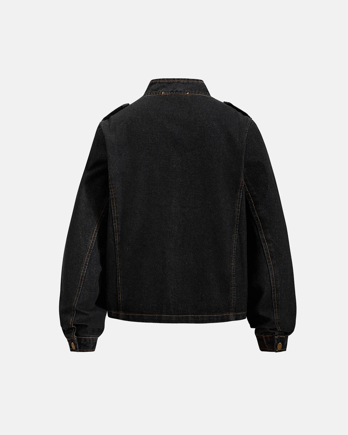 Omygoods Napoleon-Inspired Washed Denim Jacket