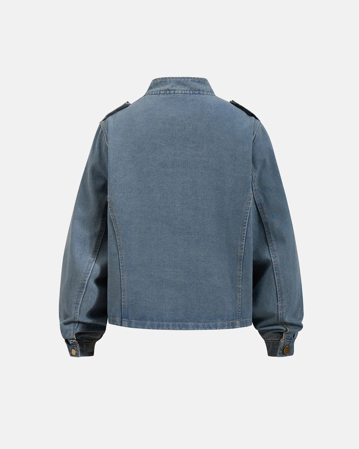Omygoods Napoleon-Inspired Washed Denim Jacket