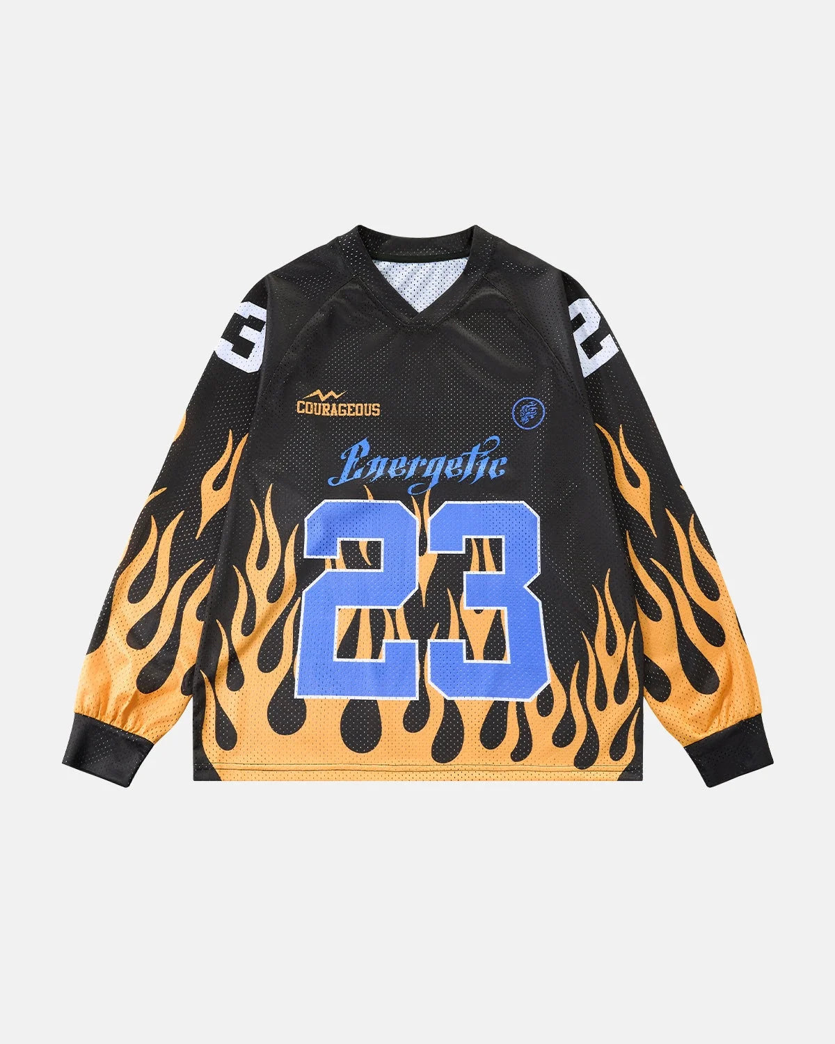 Omygoods NO.23 & Flame Print Mesh Tee