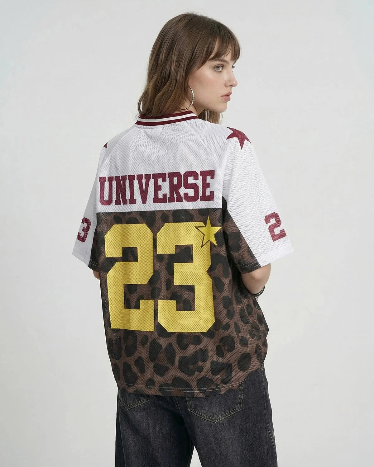 Omygoods Number 23 Leopard Mesh Jersey