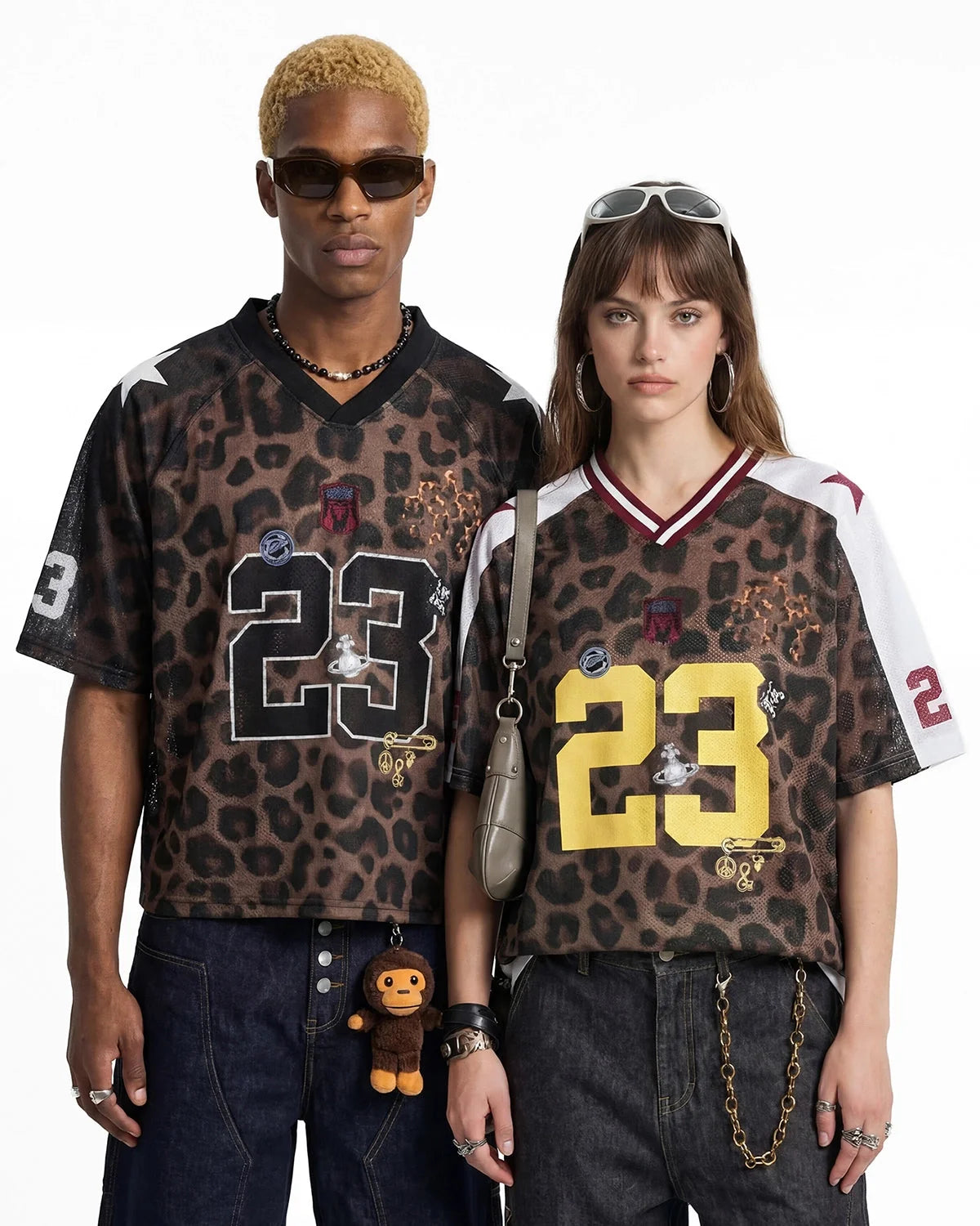 Omygoods Number 23 Leopard Mesh Jersey