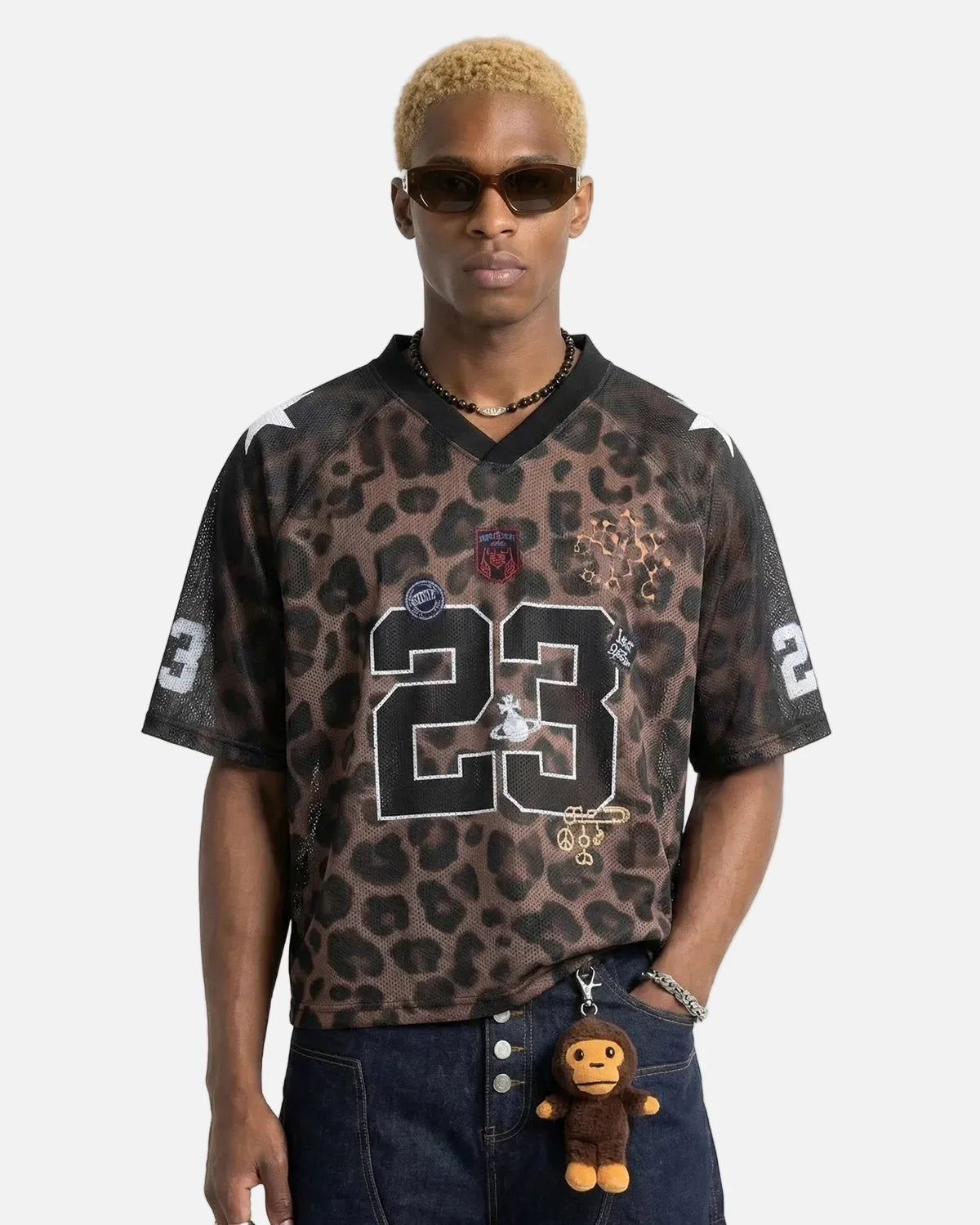 Omygoods Number 23 Leopard Mesh Jersey