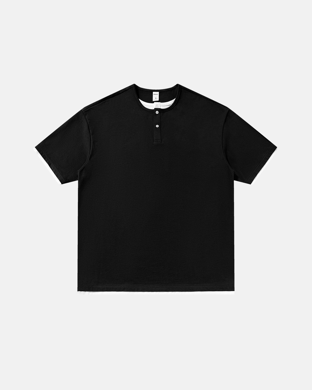 Omygoods Old Money Layered Henley T-Shirt