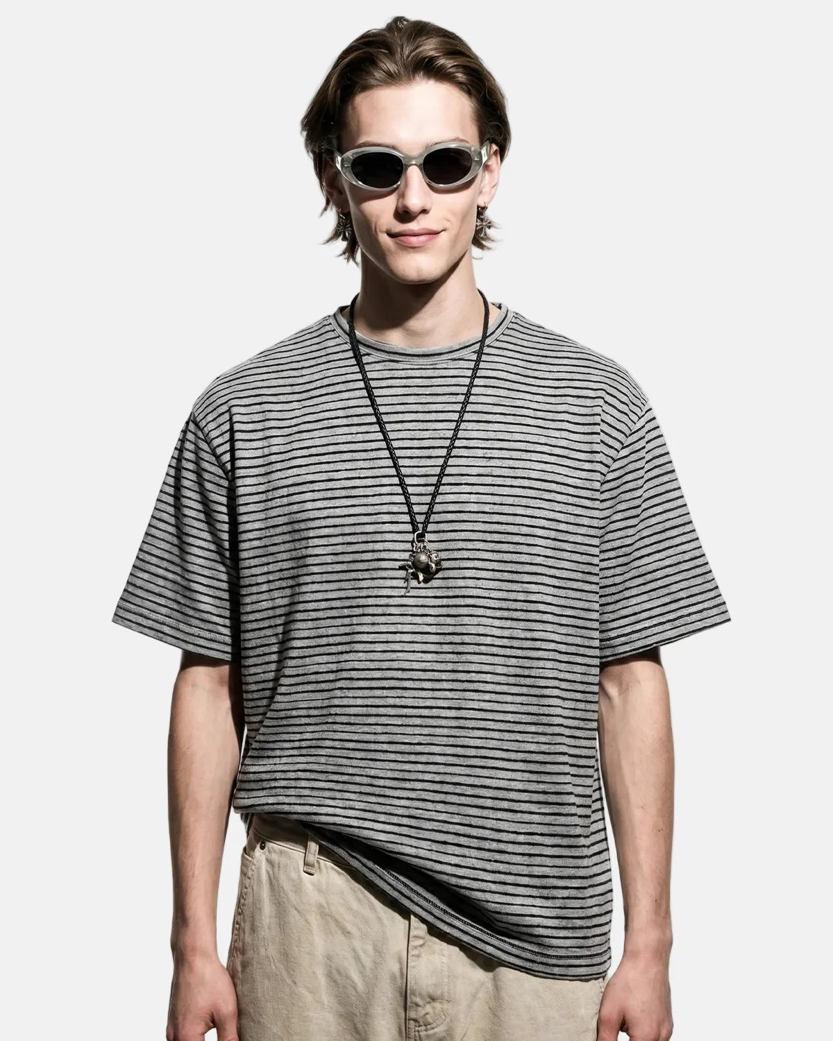 Omygoods Old Money Striped T-Shirt
