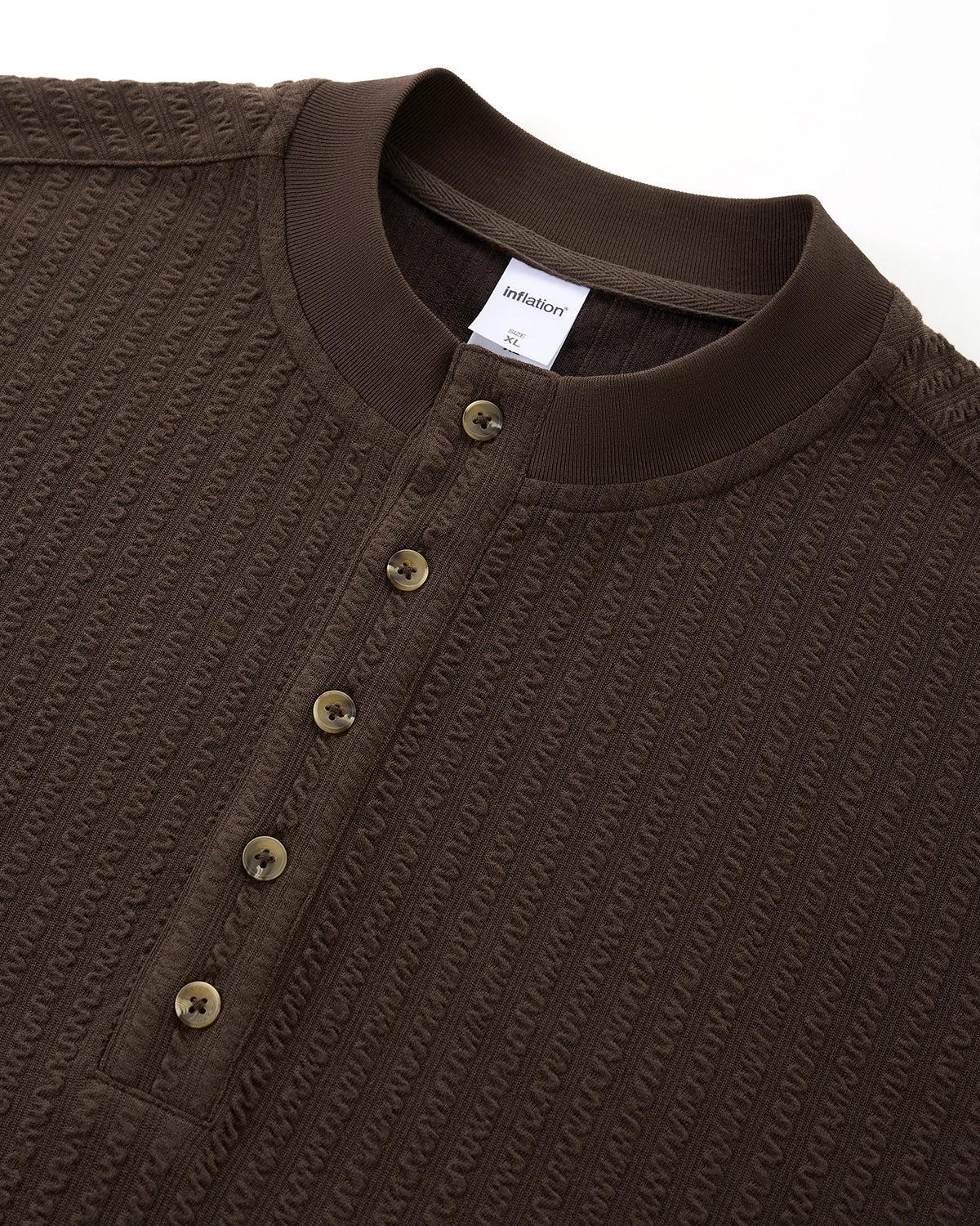 Omygoods Old Money Style Henley Long Sleeve Tee