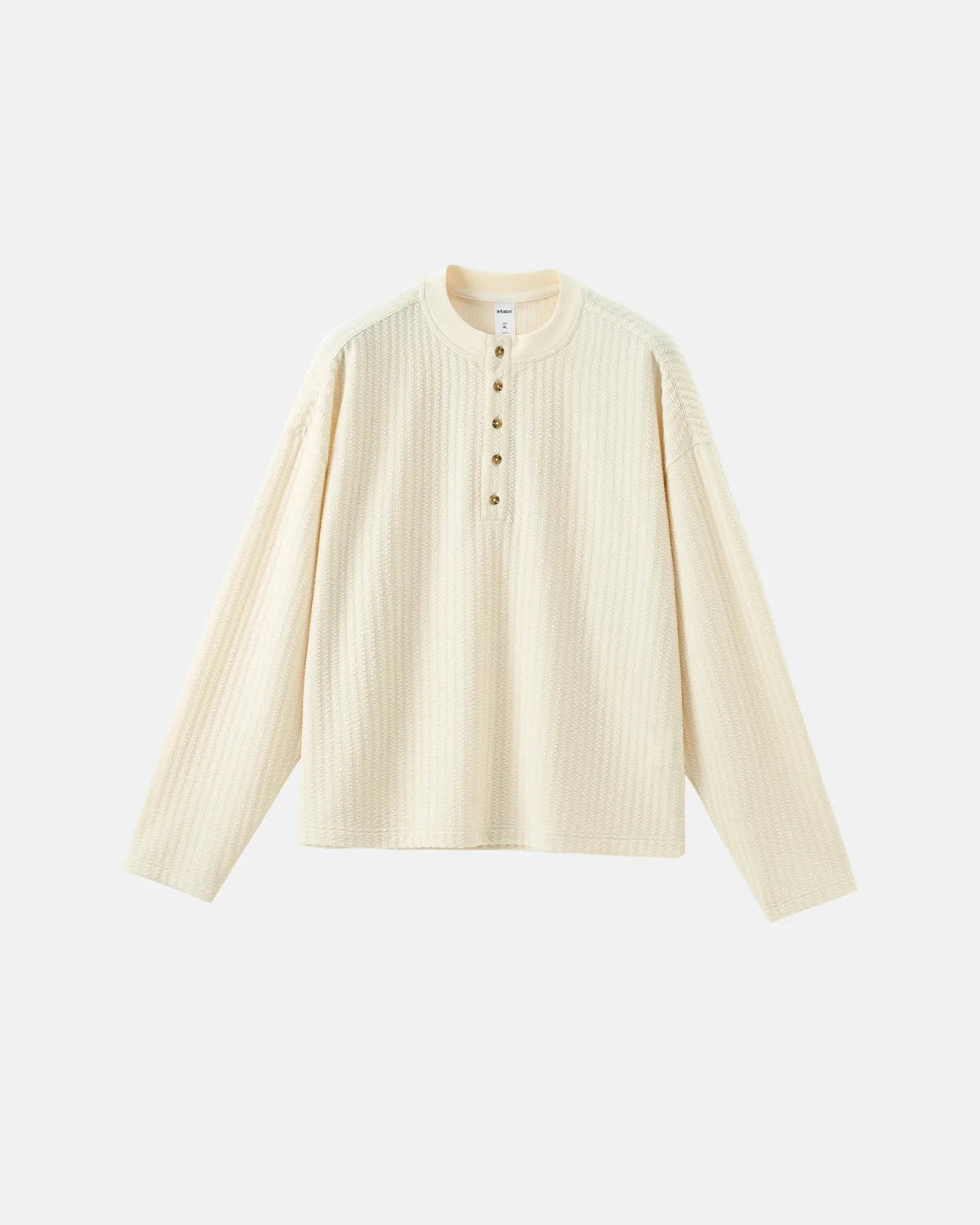 Omygoods Old Money Style Henley Long Sleeve Tee