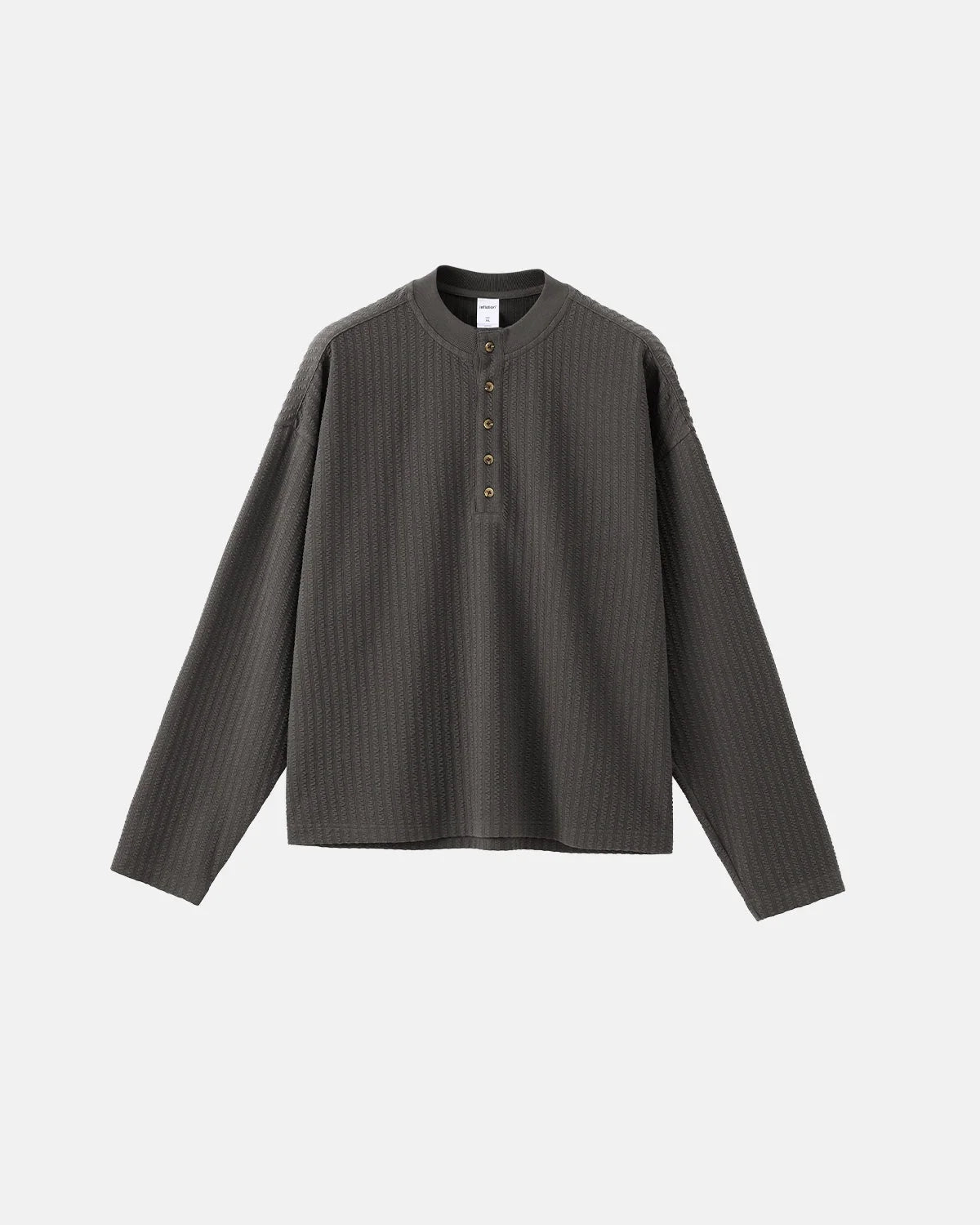 Omygoods Old Money Style Henley Long Sleeve Tee