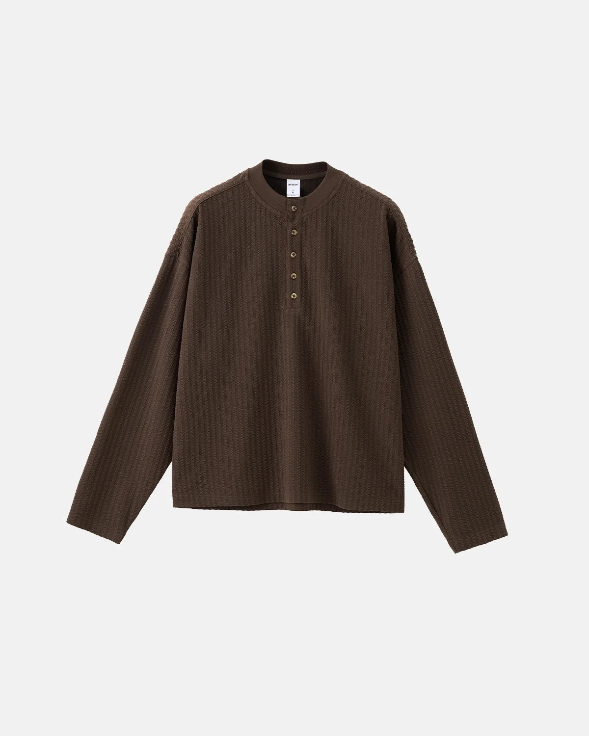 Omygoods Old Money Style Henley Long Sleeve Tee