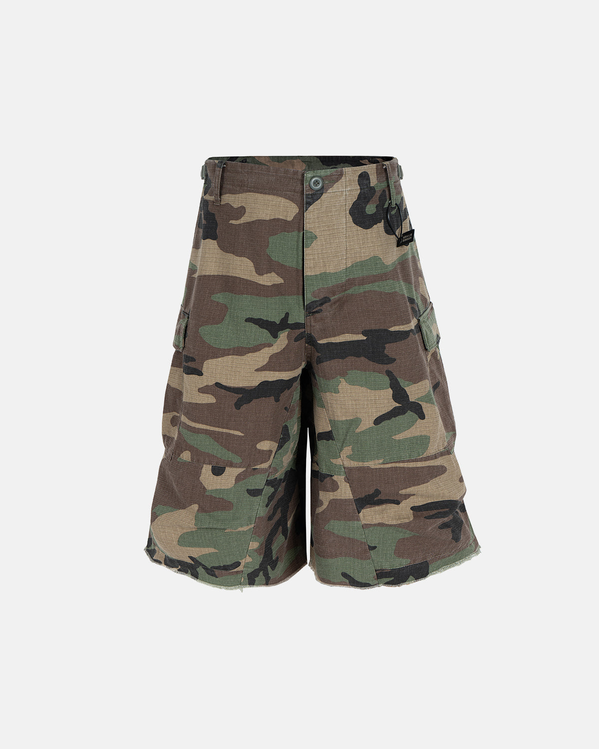 Omygoods Oversized Camo Cargo Longline Shorts