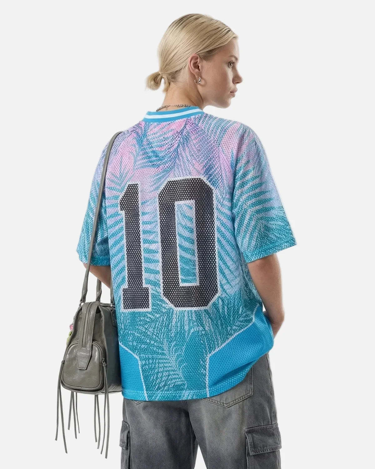 Omygoods Oversized Mesh Football Jersey