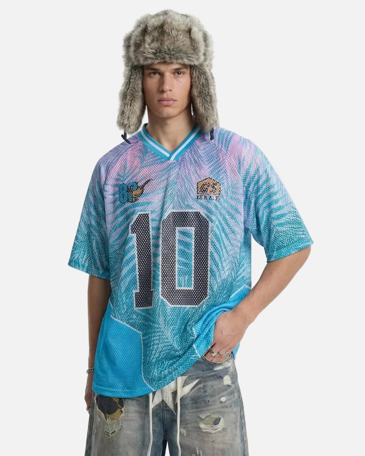 Omygoods Oversized Mesh Football Jersey