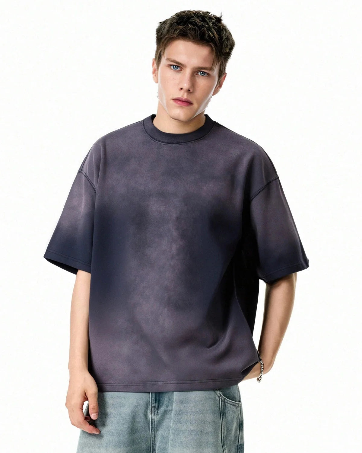 Omygoods Oversized Monkey Acid Wash Tee