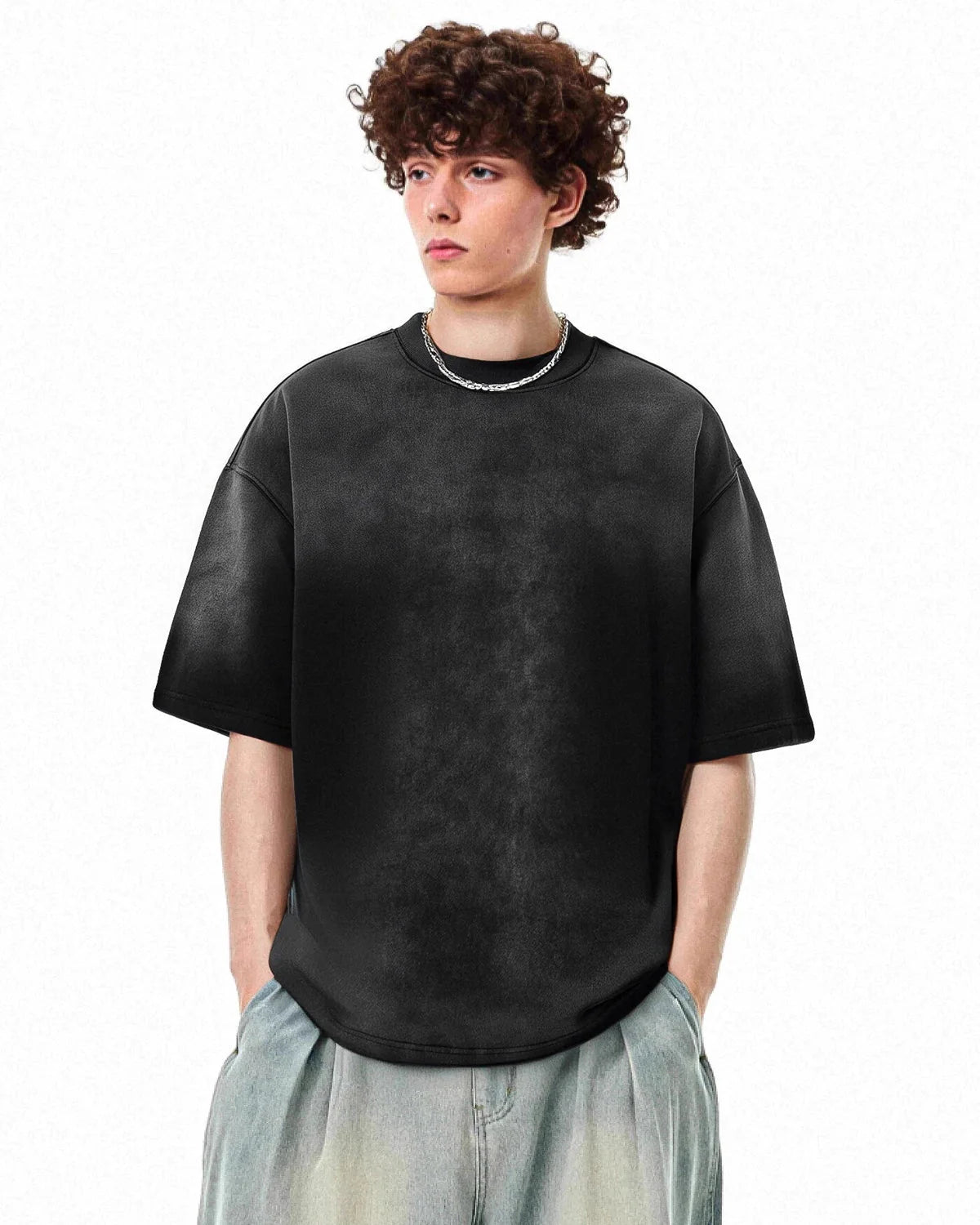 Omygoods Oversized Monkey Acid Wash Tee