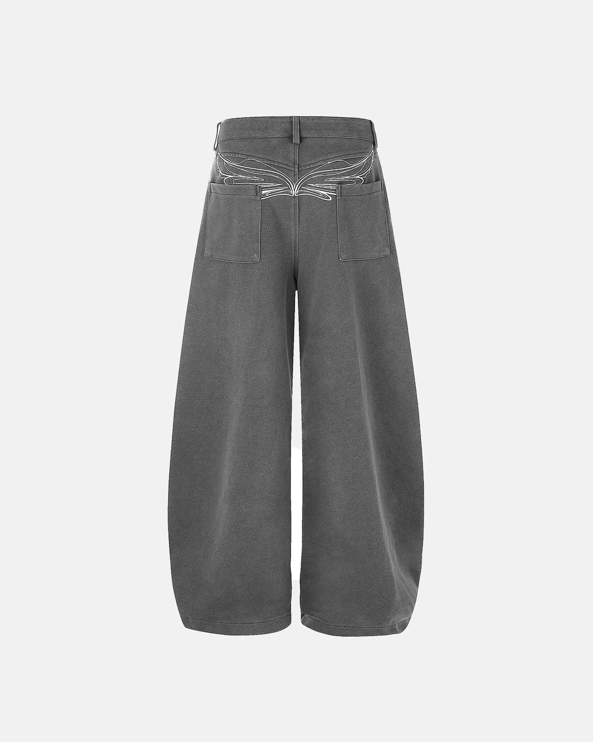 Omygoods Paris Buckle Embroidered Cargo Pants