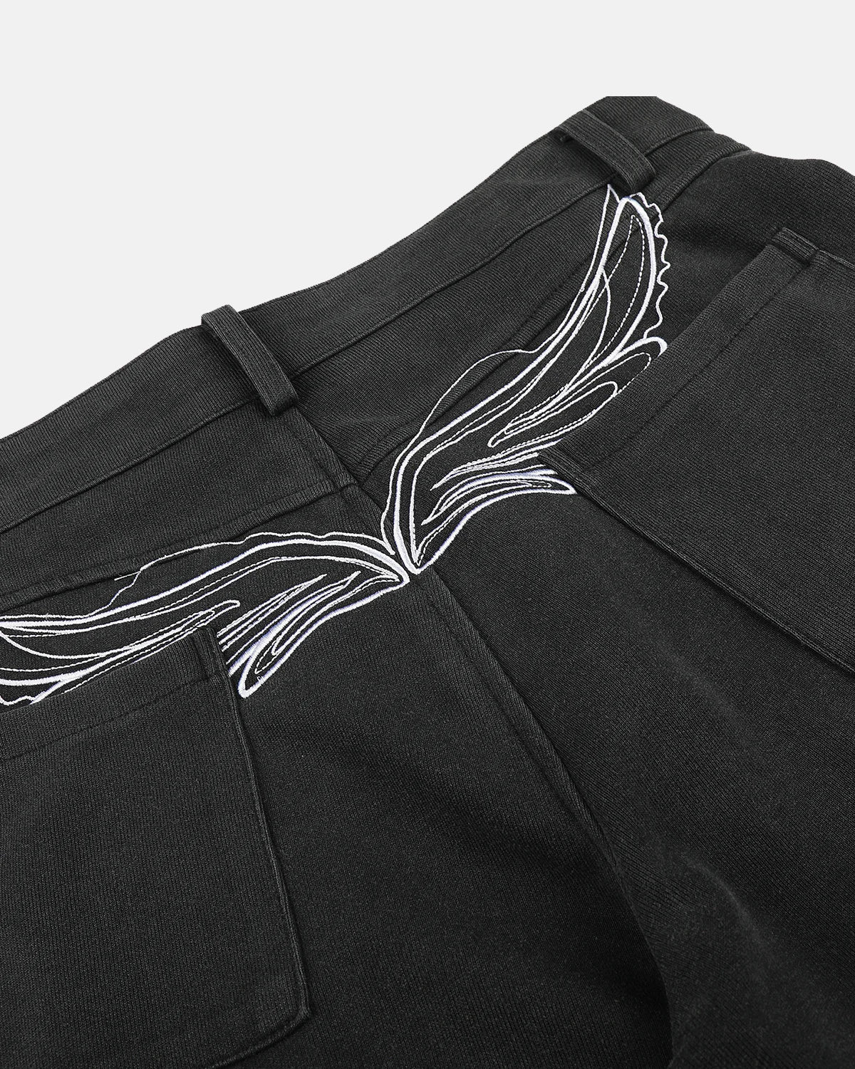 Omygoods Paris Buckle Embroidered Cargo Pants