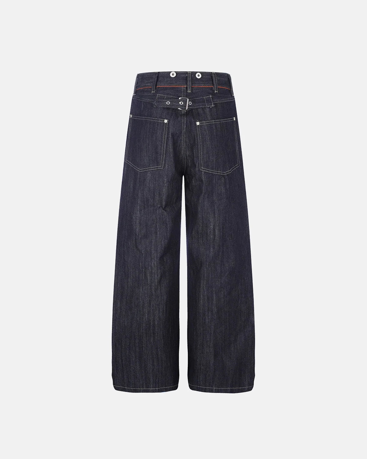 Omygoods Paris Buckle Raw Baggy Jeans
