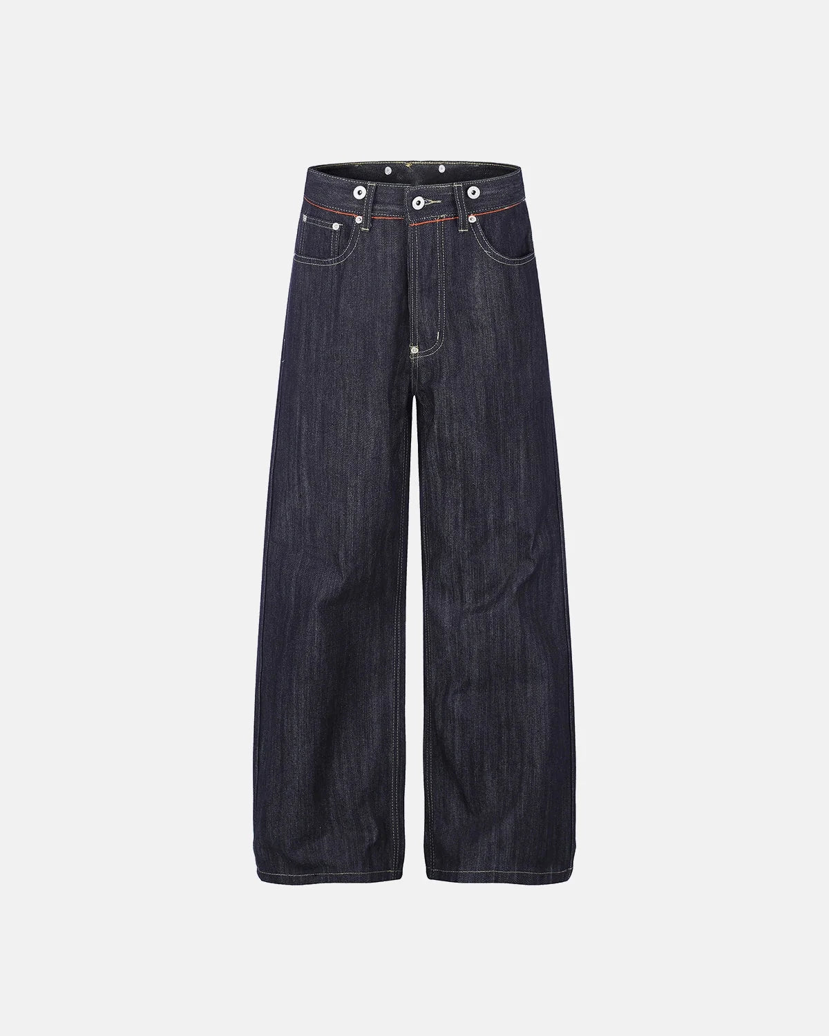 Omygoods Paris Buckle Raw Baggy Jeans