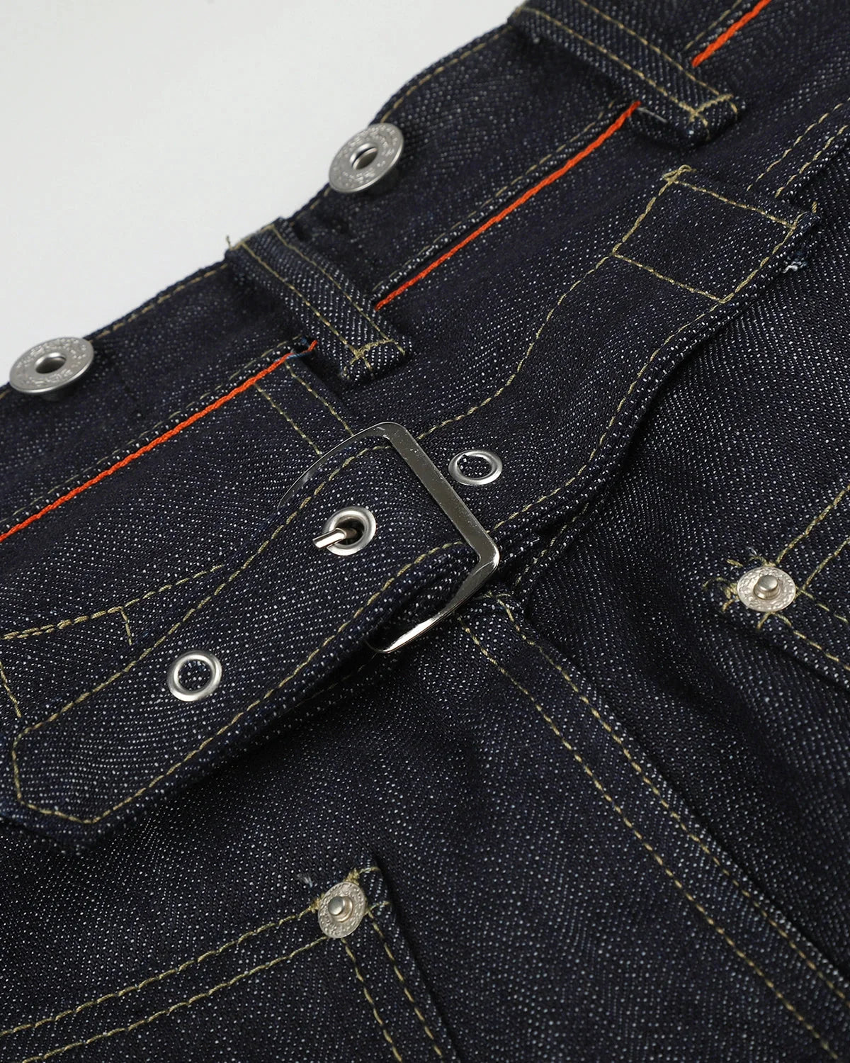 Omygoods Paris Buckle Raw Baggy Jeans