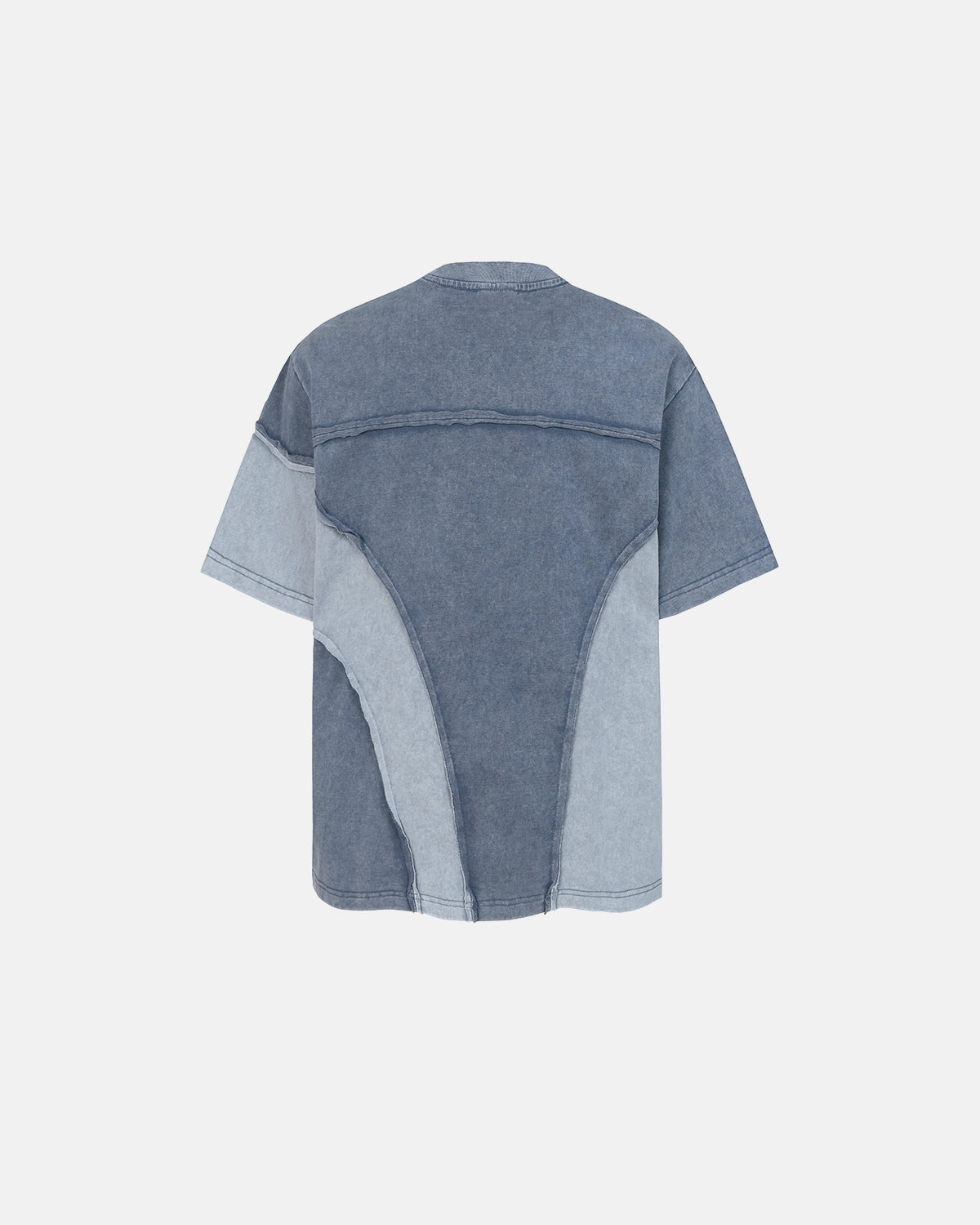 Omygoods Patchwork Washed Boxy Cropped T-Shirt