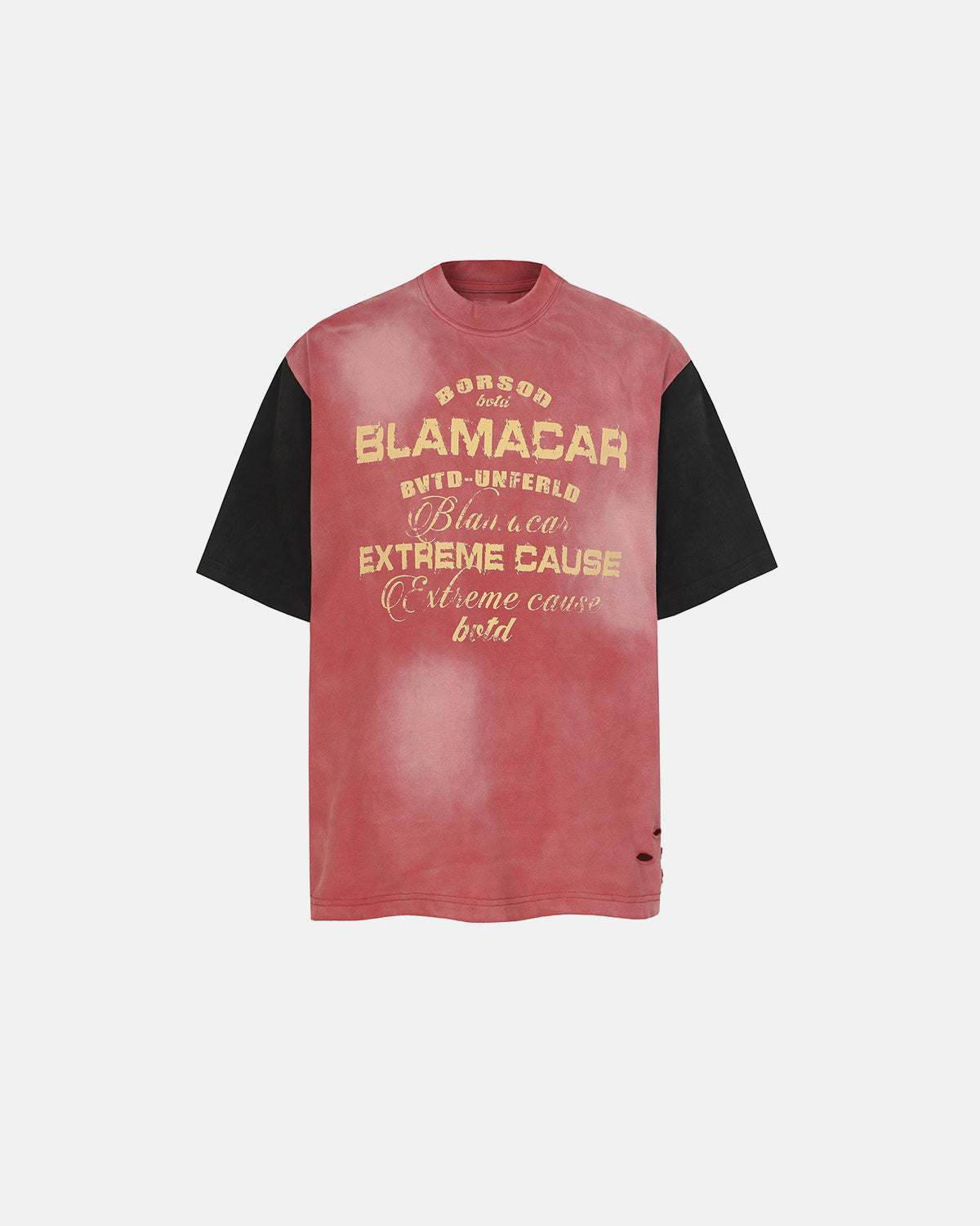 Omygoods Patchwork Washed Graphic T-Shirt