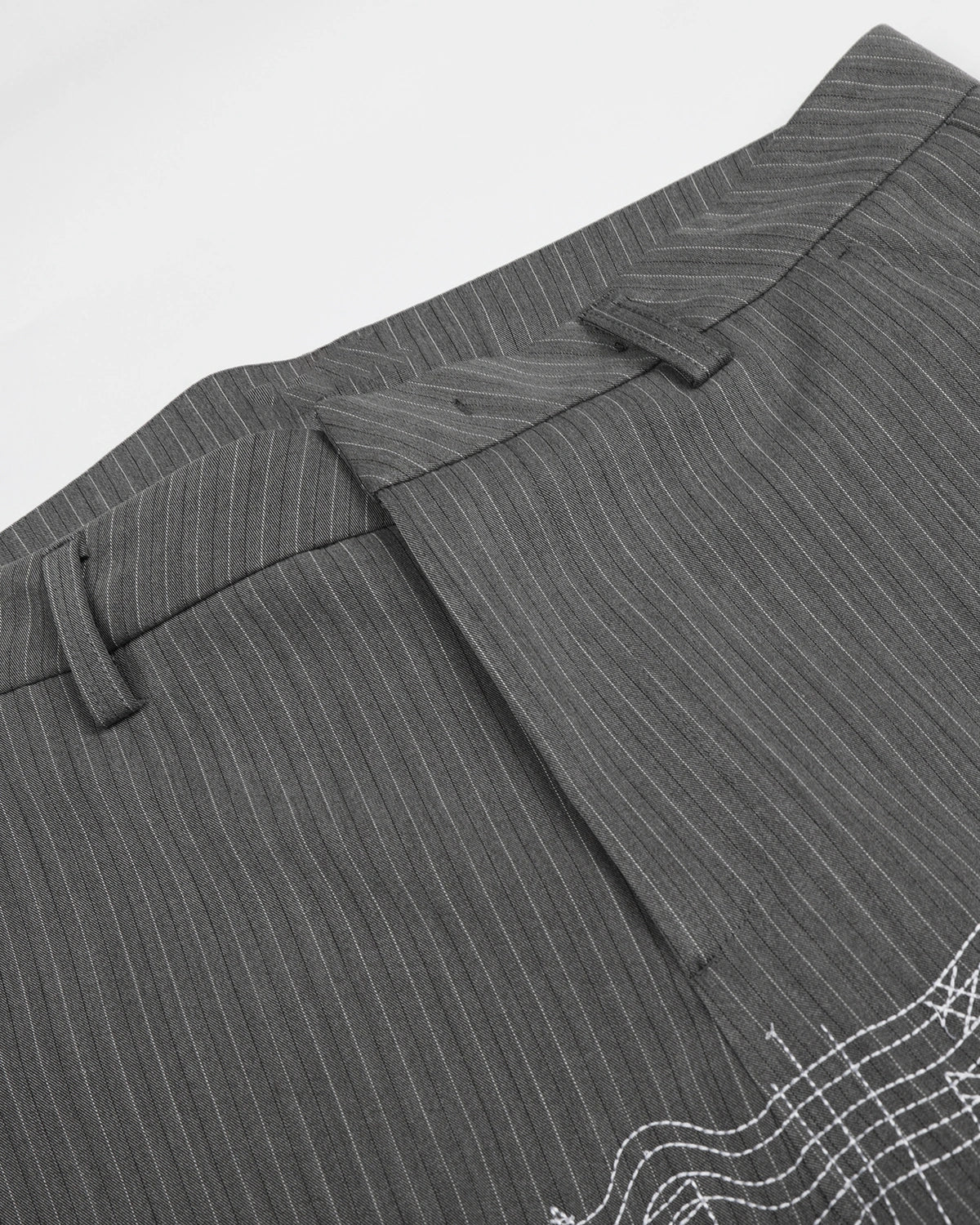 Omygoods Pinstripe Cinch Back Tailored Pants