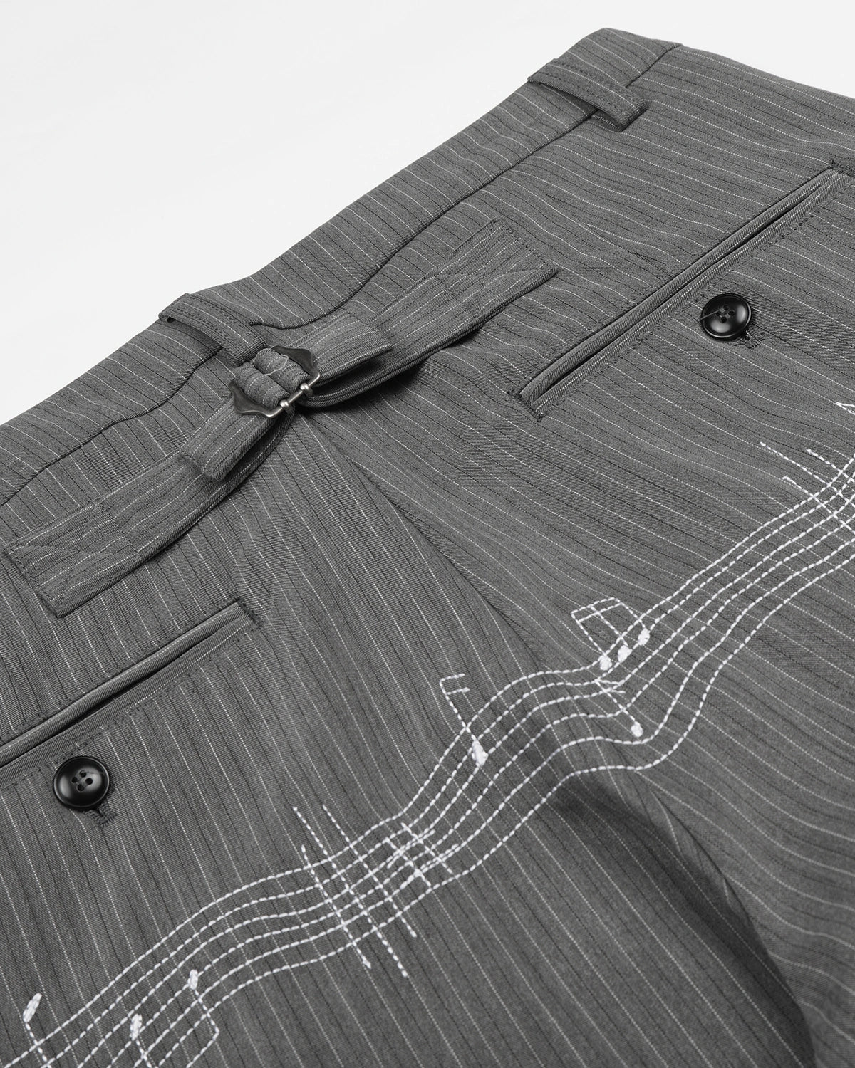 Omygoods Pinstripe Cinch Back Tailored Pants