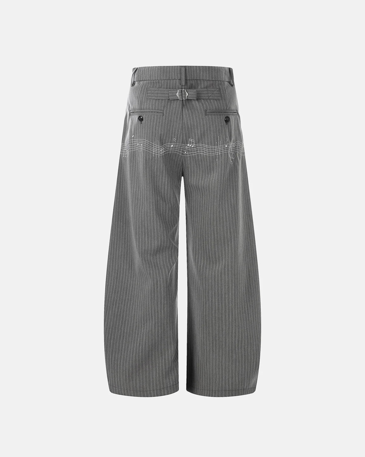 Omygoods Pinstripe Cinch Back Tailored Pants