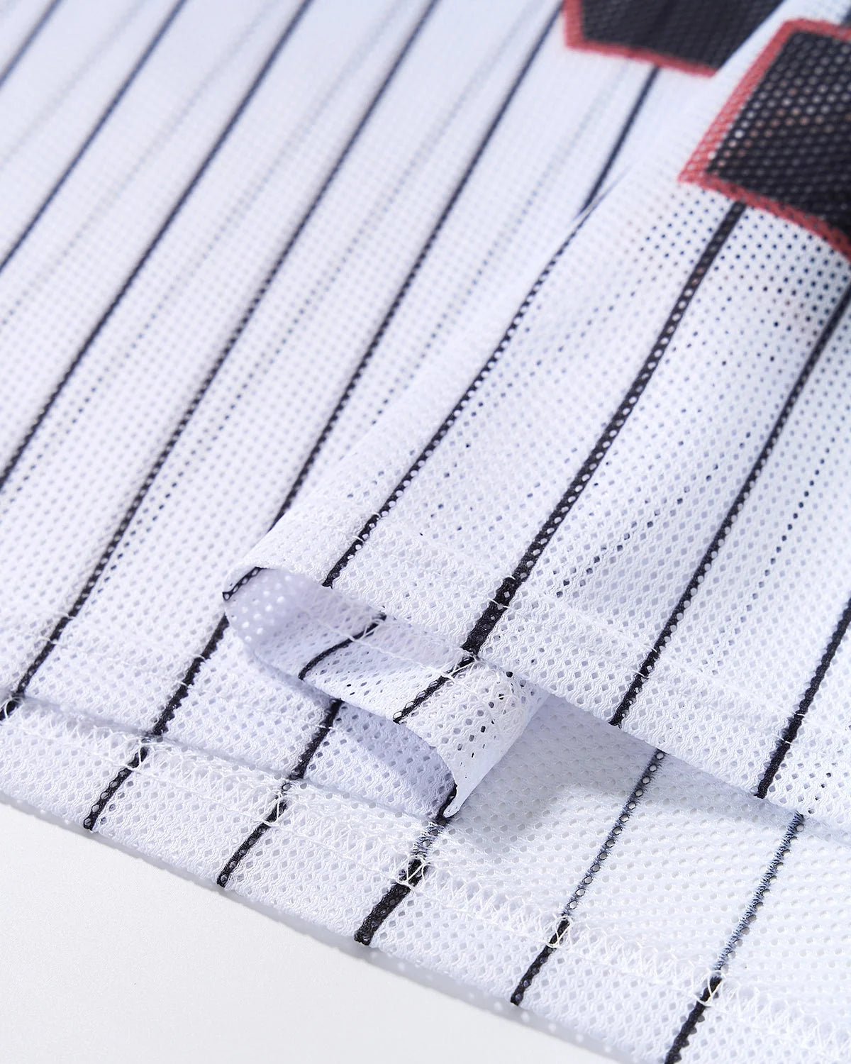 Omygoods Pinstripe Number Mesh Jersey