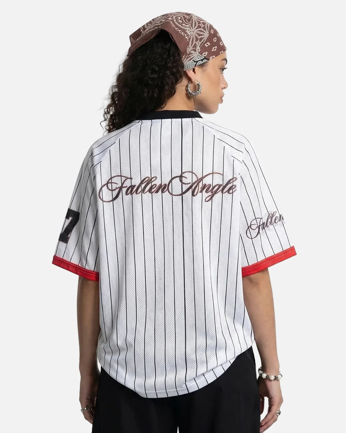 Omygoods Pinstripe Number Mesh Jersey